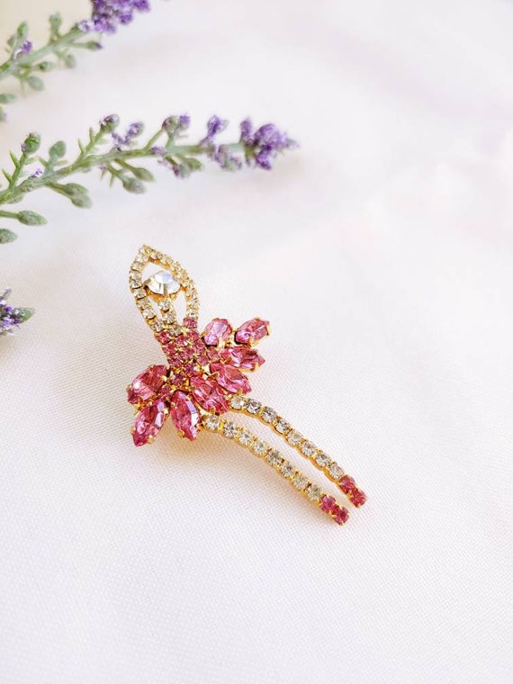 Vintage Jeweled Ballerina Dancer brooch pin lady … - image 2