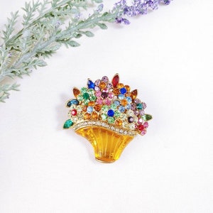 1950's Multi Gem, Opal and Diamond Basket Brooch