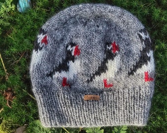 Light grey PUFFIN hat • Authentic 100% icelandic wool Léttlopi!