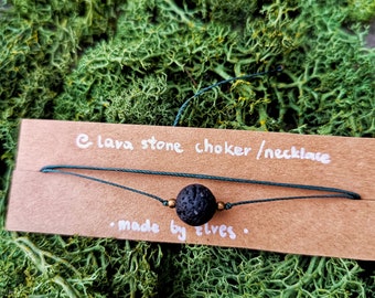 Lava stone necklace ~ made by Elves.