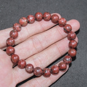 Jasper Bracelet Stretch Elastic Healing Gemstone Round Beaded for Men,Women Use For Fashion Accessories