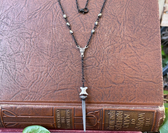 Rosary Style Coffin Nail Necklace Etsy