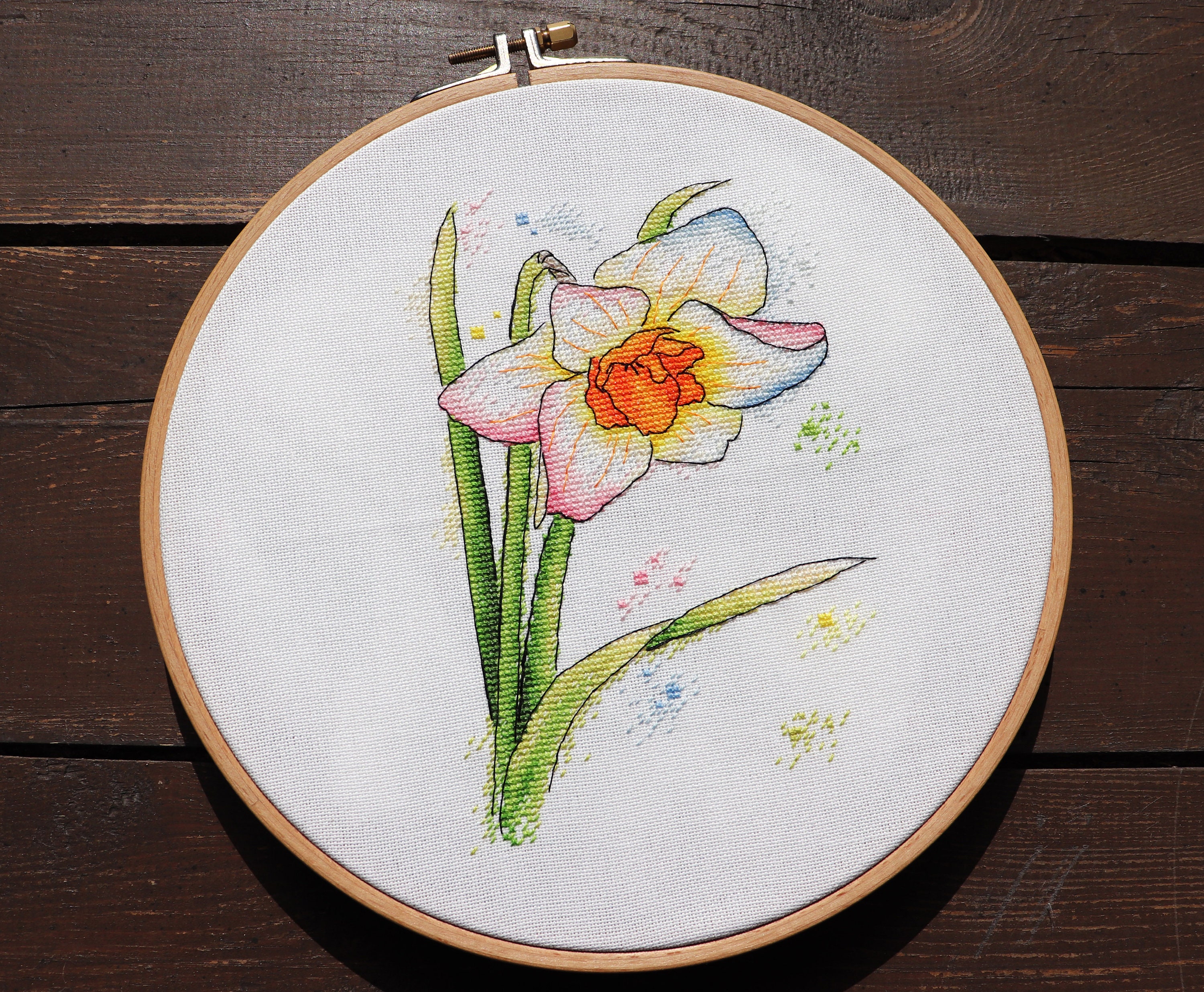 Daffodil Flower Cross Stitch Pattern Floral Cross Stitch | Etsy