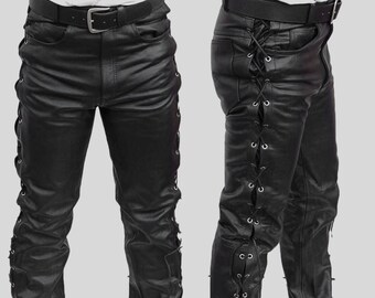 Mens Leather Pants Etsy
