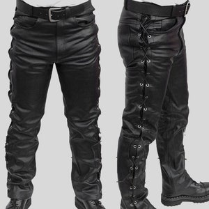 Leather Pant Men MOTOR Men's High Quality Leather Trousers - Etsy