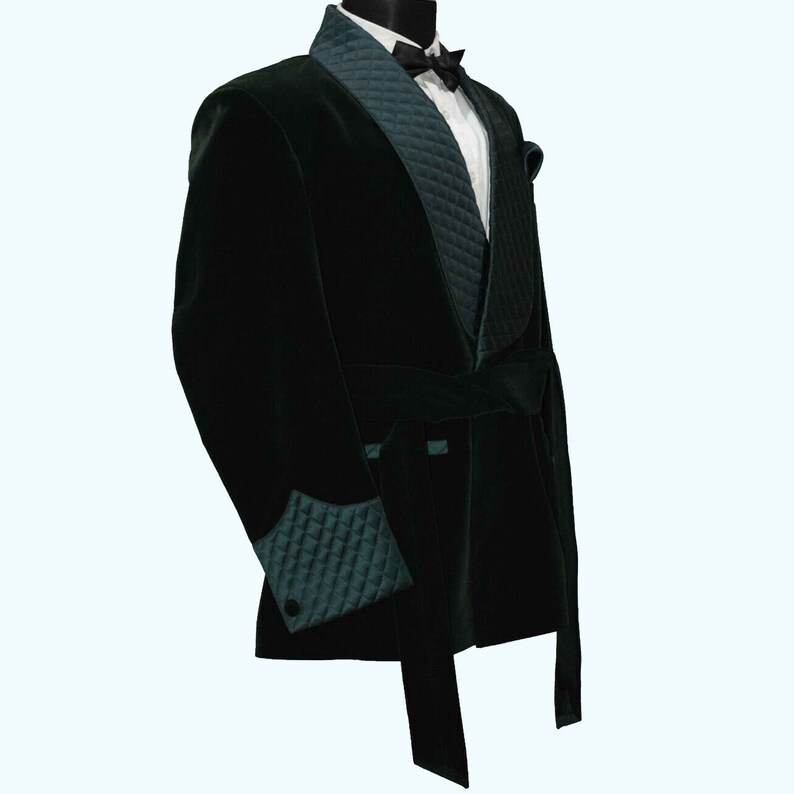 Mens Velvet Smoking Quilted Long Dinner Coat,Men/'s Velvet Long Smoking Coat,Smoking jackets