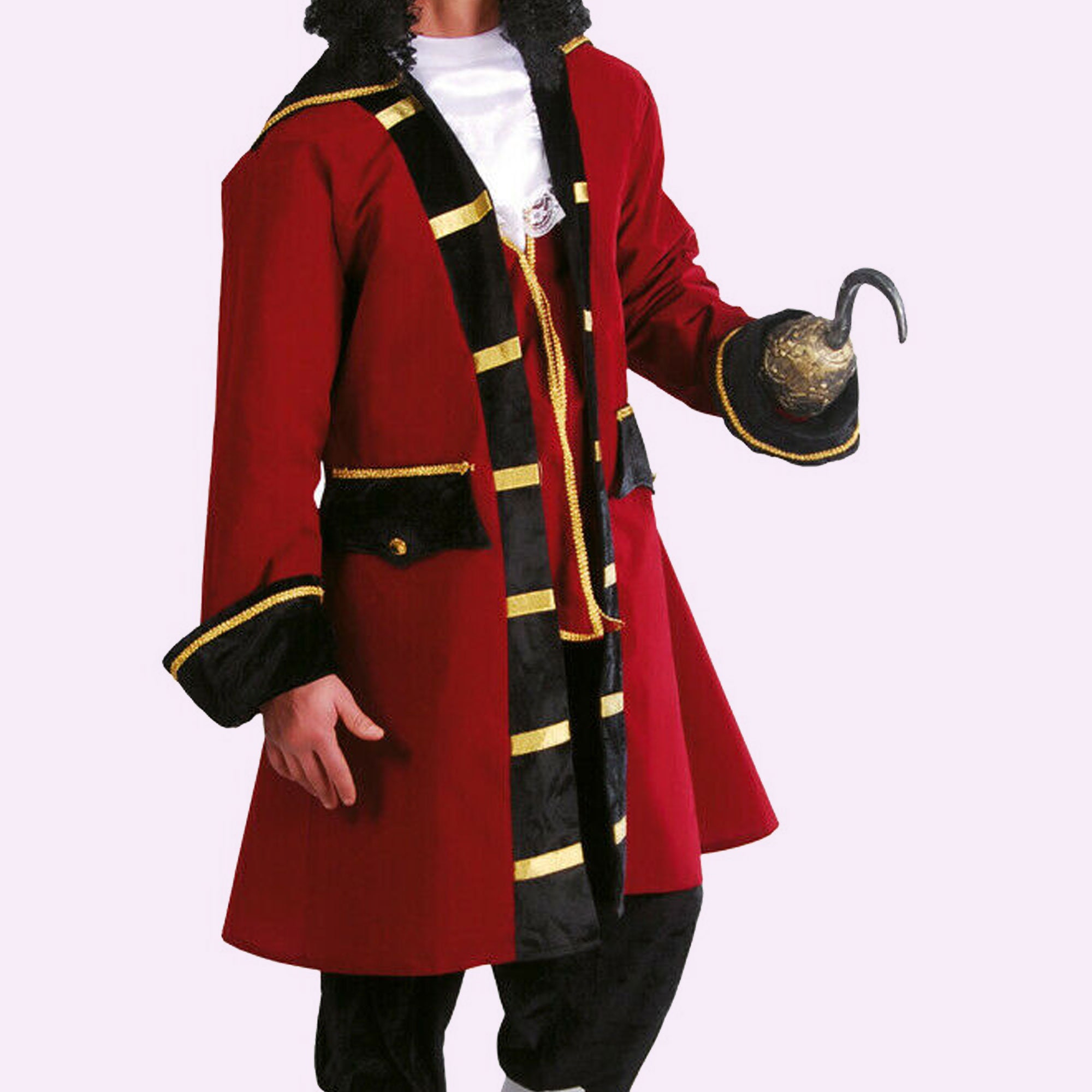 Mens Captain Hook Costume Adult Peter Pan Fancy Dressmens