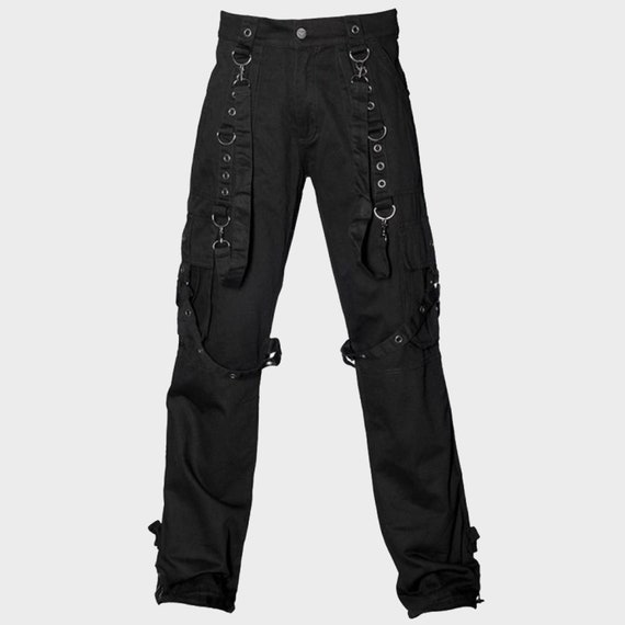 Pantalones góticos negros para hombres pantalones de cadena | Etsy México