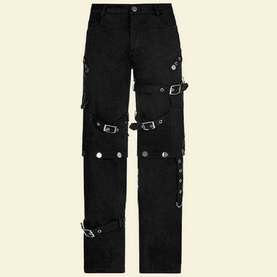 Men Gothic Bondage Pants Rock Hard 