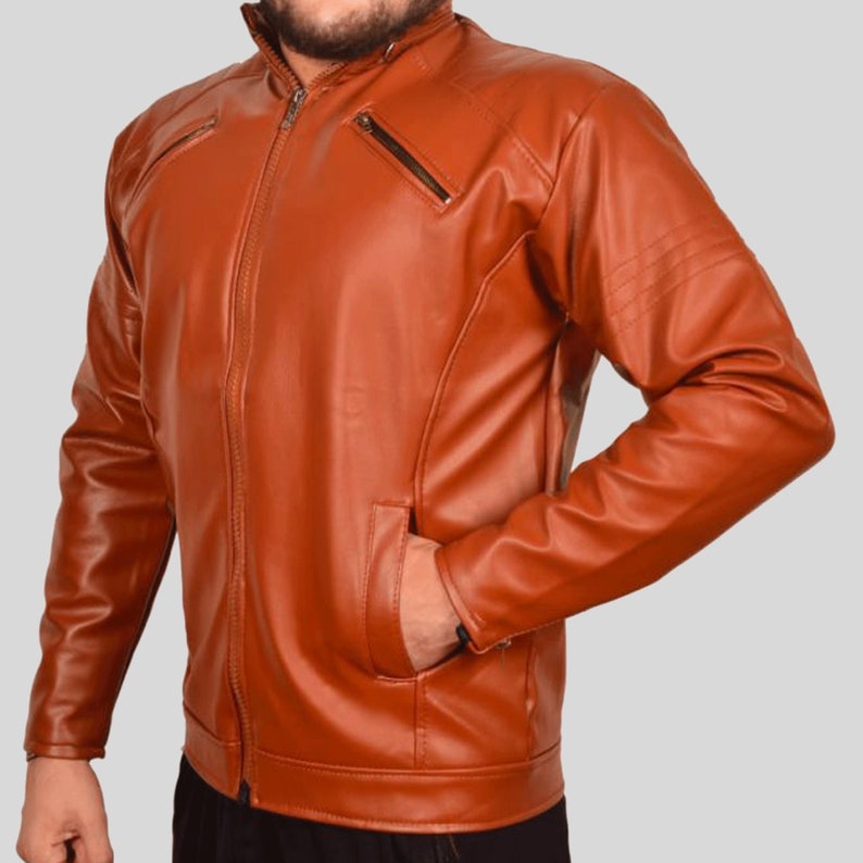 Leather Double press movies jacket,brown leather jacket,mens leather jacket,mens leather jacket