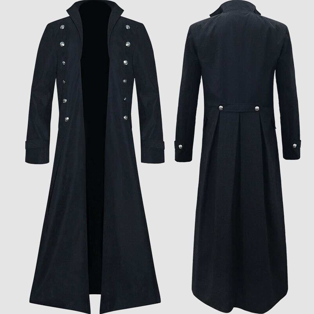 Mens Steampunk Gothic Vintage Style Trench Coat Long - Etsy UK