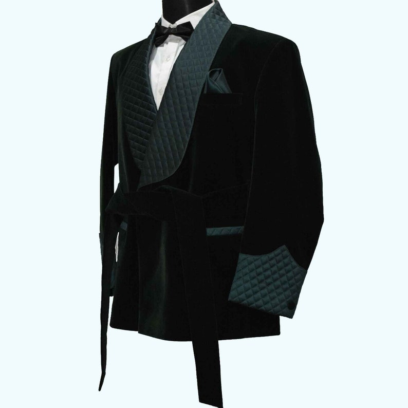 Mens Velvet Smoking Quilted Long Dinner Coat,Men/'s Velvet Long Smoking Coat,Smoking jackets