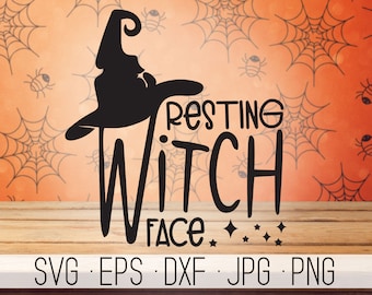 Resting Witch Face SVG: Halloween Cut File (Digital Download)