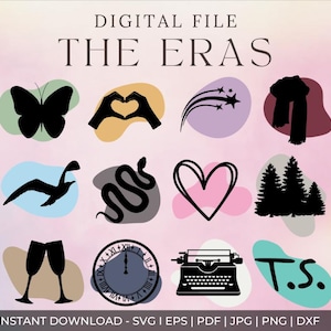 Taylor Eras Symbols Design | Eras SVG | Digital Download | Swift SVG | Taylor SVG | Taylor Digital File | Swift Digital File | tloas update