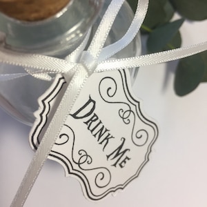 10 Alice in Wonderland DRINK ME Tags - Birthday Tea Party  Garden Party Decoration Favour Tag 028