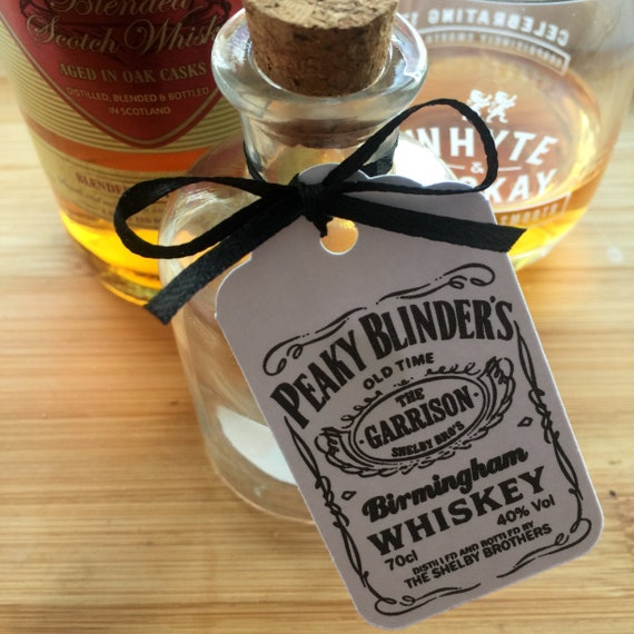 8 x Peaky Blinders Whiskey Tags - Favour Tags - tag Birthday Party  Decoration 025