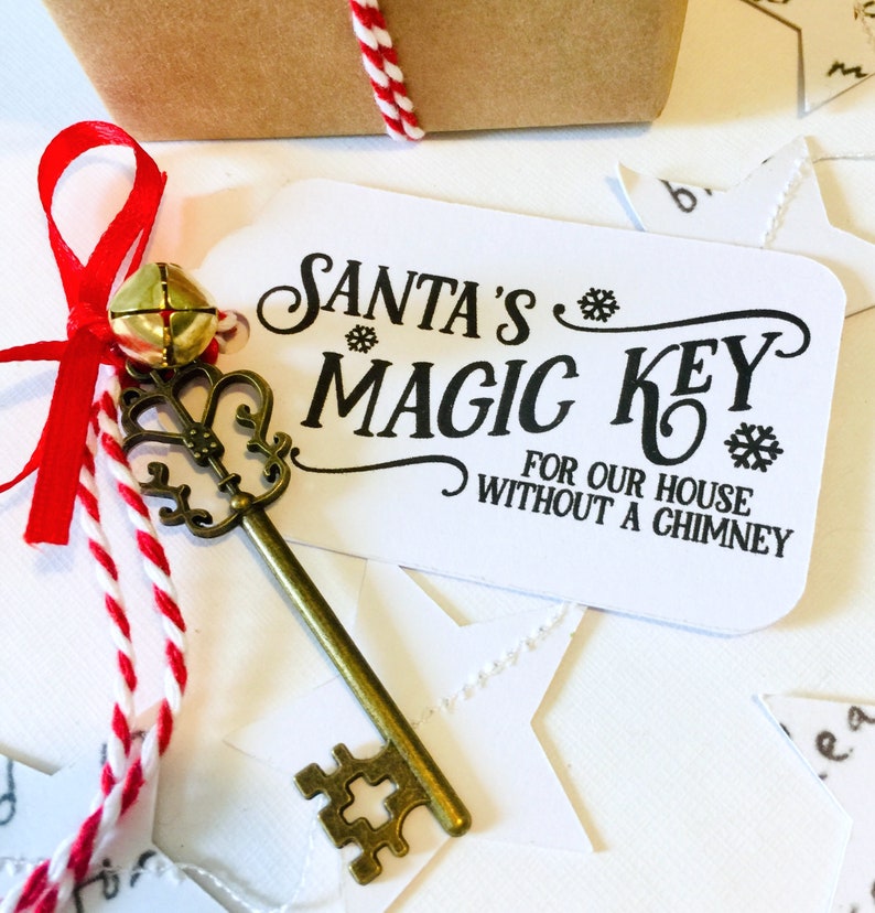 SANTA'S MAGIC KEY Tags Father Christmas Eve Box Fillers Tradition No Chimney image 1