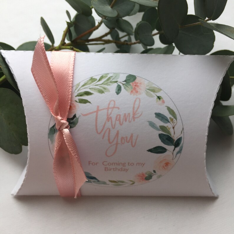 8 X Birthday Thank You Pillow Boxes With Ribbon Party Favour Etsy