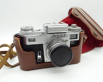 Kiev-4 Photo Camera Original Genuine Leather Case, 1960s