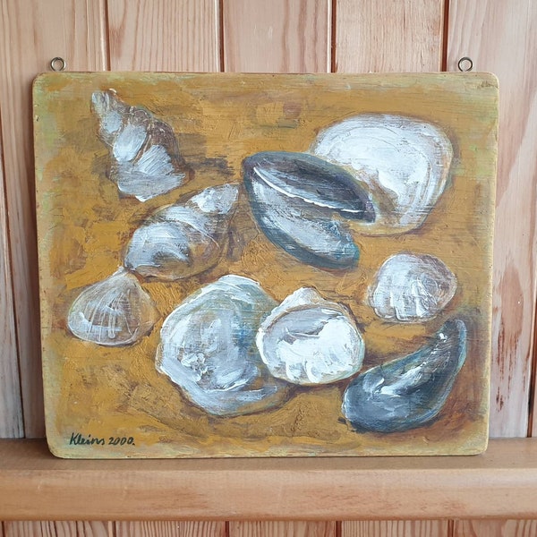 Painting on wood - Beach - Sea - Seaside - Shells