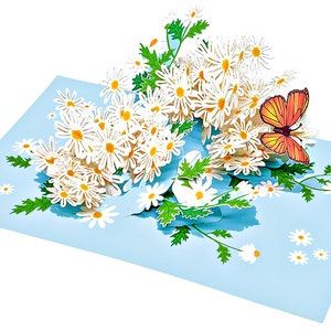 Daisies and Monarch Butterfly 3D Pop up Card - Etsy