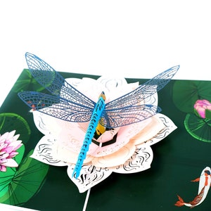 Dragonfly 3D Birthday Card Pop Up For Grandma, Mom, Mother In Law, Daughter, Niece -Ideal Gift On Birthday, Greeting pop up card
