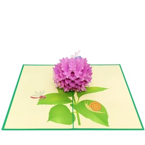 Hydrangea Pop Up Card, Hydrangea 3D Card, Hydrangea Birthday Card, Tarjeta del Día de la Madre, Tarjeta del Día de la Madre de la Flor