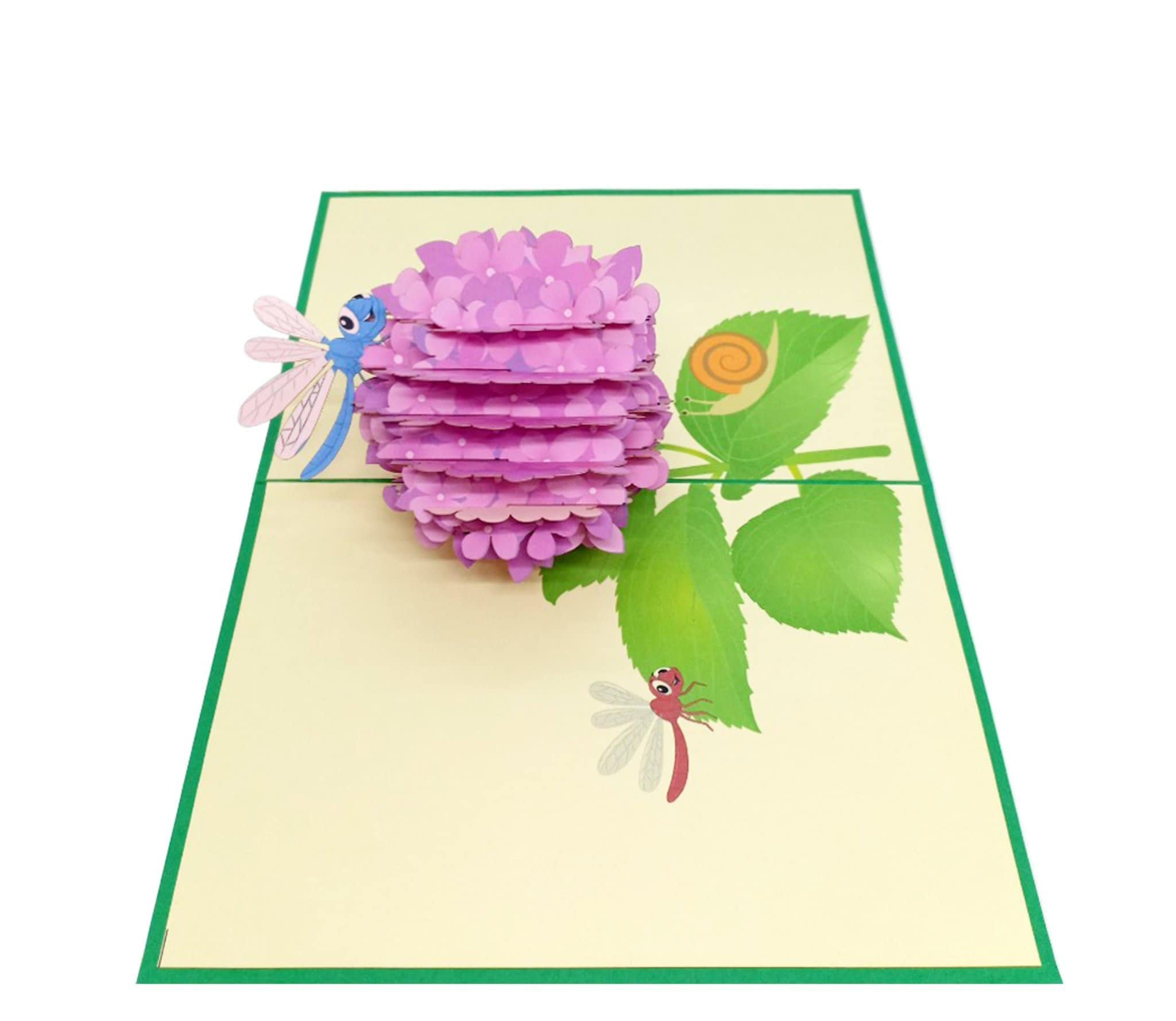 Hydrangea Pop up Card, Hydrangea 3D Card, Hydrangea Birthday Card ...