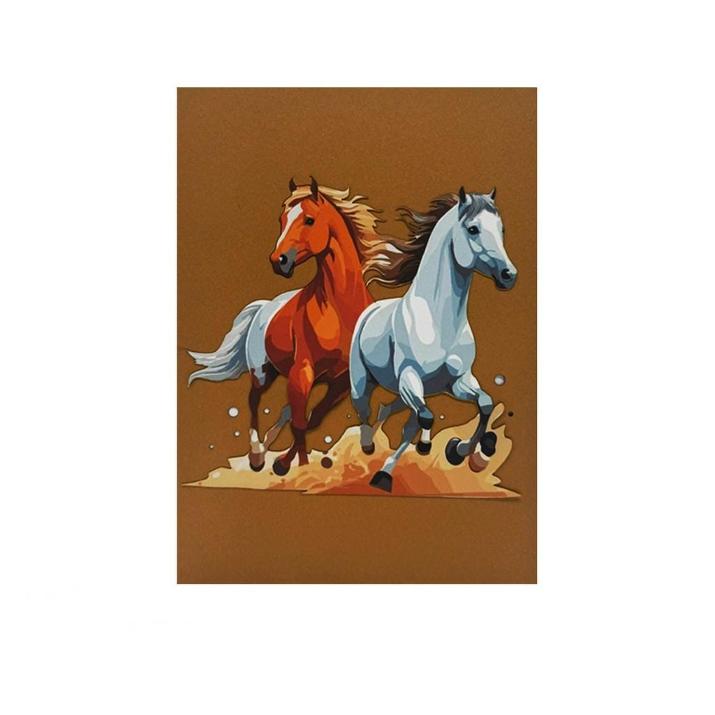 Buy Pop Up Card "Wild Horses In Nature" Horse Cards In 3D As Birthday
