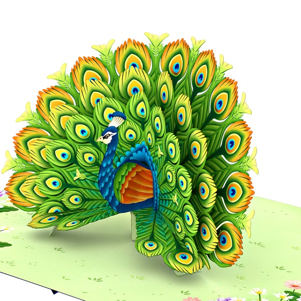 Peacock Pop up Card, 3d Animal Birthday Card for Birthday , Mother Day, Anniversary, Thinking of You, Thank you