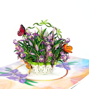 Blumenstrauß Pop Up Karte, handgemachte 3D Popup Grußkarten für Muttertag, Geburtstag, gute Besserung, Jubiläum ...