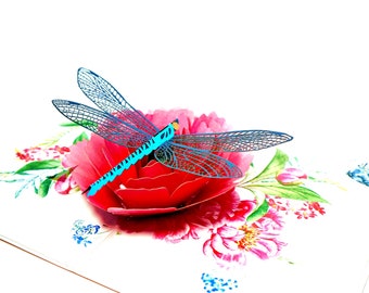 Peony 3D Pop Up card , Mother's day Pop Up Greeting Card , Peony Flower pop up Birthday Cards Creative Greeting Cards, Card for mothers day