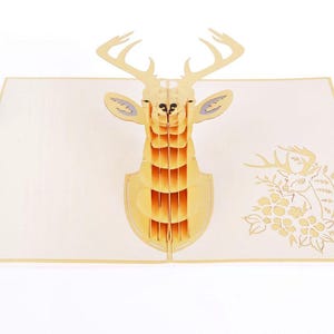 Cartão 3D pop-up de veado - Cartão de felicitações 3D, Cartões de aniversário para pai, pai, marido ou amigo, Cartões pop-up, Cartões de felicitações