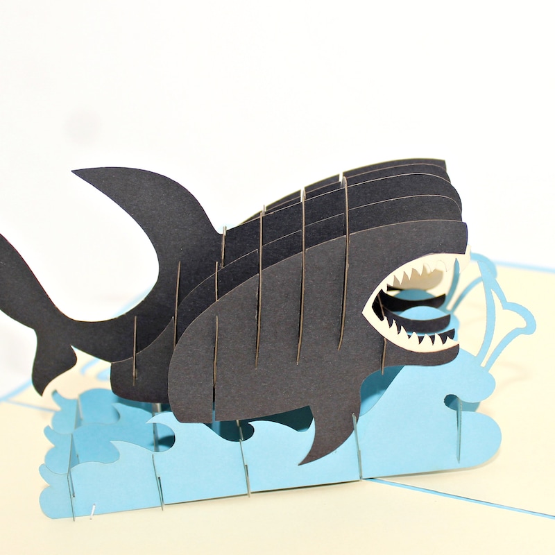 Shark Pop up Card - Etsy