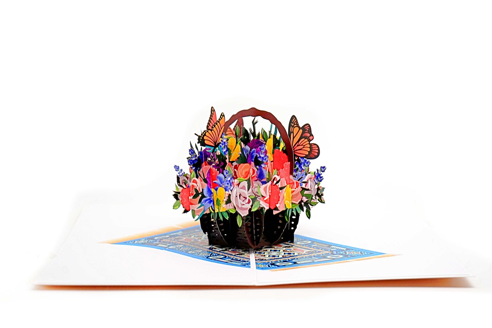Flower Basket Pop up Card Handmade 3D Popup Greeting Cards Etsy