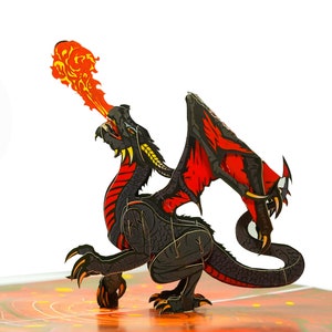 Dragon Pop Up 3d, Dragon Card -Tarjeta de felicitación para todas las ocasiones cumpleaños, amor, felicitaciones, buena suerte, aniversario, mejora, adiós