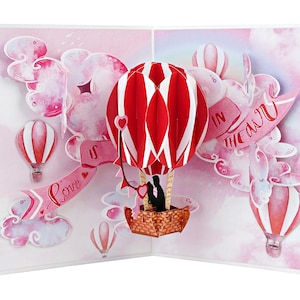 Pop Up Cards, Anniversary, Wedding Pop Up 3D Greeting Cards, Ideal Gift for Wife , Husband, Boyfriend , Girlfriend , Spouse