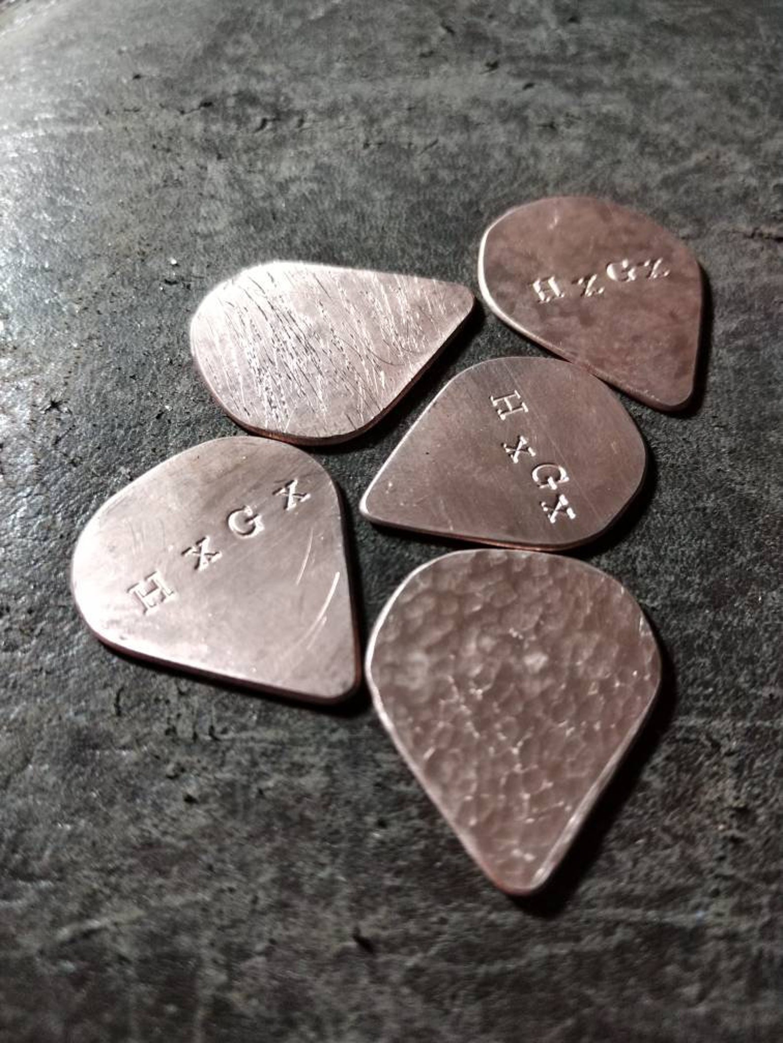 Custom Copper Guitar Picks Pack of 5 Etsy