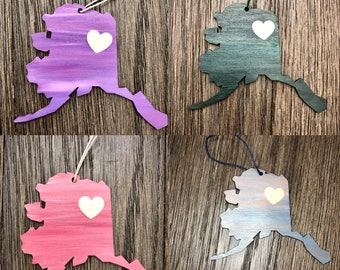 Ornement d'Alaska, Souvenir d'état de l'Alaska, ornement de Noel, cadeau d'Alaska, découpage d'état, ornement de Noel d'Alaska, cadeau de Souvenir