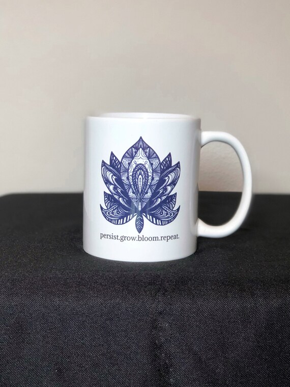 Lotus coffee mug, boho mug, flower coffee cup, mug for women, wanderlust gift, mugs quotes, college student gift, camping gifts