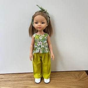 Paola Reina Doll Outfit: Cotton Top, Pants & Headband - 13 Inch Doll Clothes