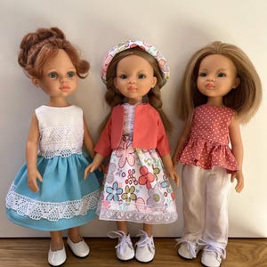 Handmade Doll Clothes: 7-Piece Summer Outfit for Paola Reina 13&quot; Doll
