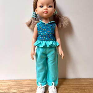 Handmade Summer Outfit for 13 Inch Paola Reina Doll: Top and Pants
