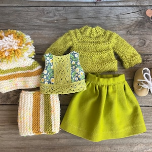 Paola Reina Doll Clothes: 6-Piece Knitted Outfit for 13-inch Dolls