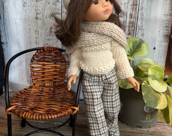 Paola Reina doll clothes, doll hat and scarf, knitted sweater (pullover),doll pants,fits for 13 inch dolls, Paola Reina outfit,READY TO SHIP