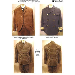 Men’s Vintage Reproduction Sewing Patterns     Mens Lounge Sack and Norfolk Jackets - LMM #116 $7.95 AT vintagedancer.com