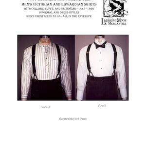 Edwardian Men’s Shirts 1900s – 1910s Styles     107 Victorian and Edwardian Formal and Informal Shirts with Collars and Cuffs & Period Neckwear - Laughing Moon Mercantile  AT vintagedancer.com