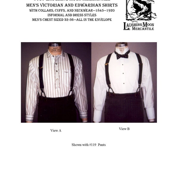 107 Victorian and Edwardian Formal and Informal Shirts with Collars and Cuffs & Period Neckwear - Laughing Moon Mercantile