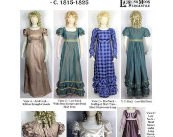 138 Regency Back Closing Gown Laughing Moon Mercantile