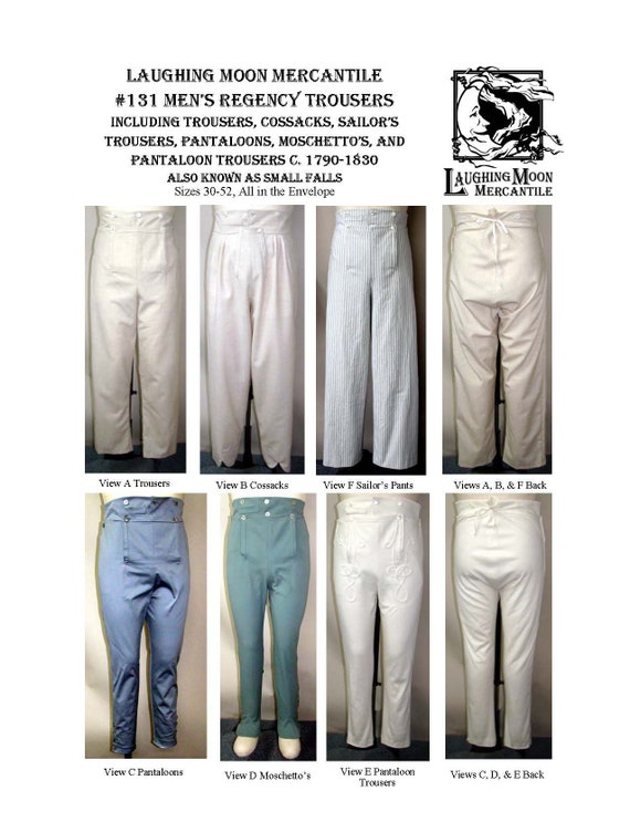 131 Men's Regency Trousers, Pantaloons, Cossacks, Sailor's Trousers -   Canada
